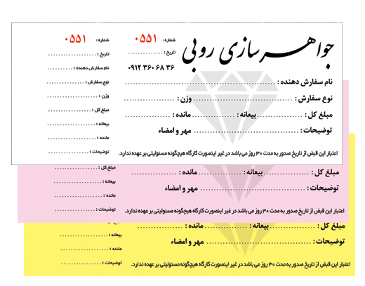 3 برگی دسته چکی NCRریسو مشکی